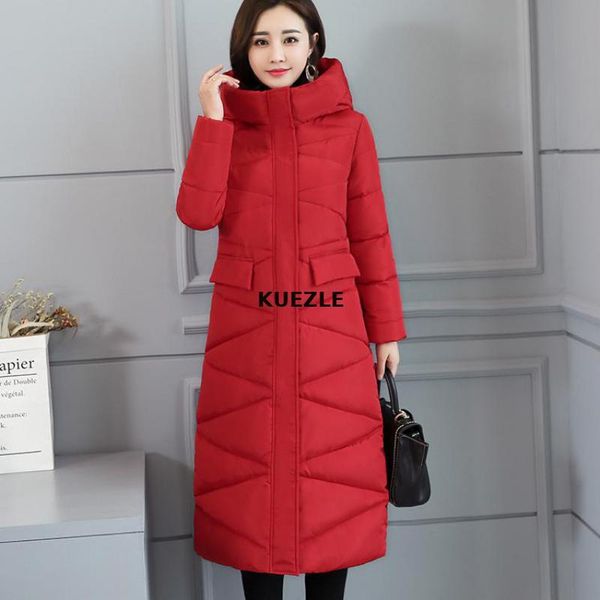 

women's down & parkas camisa coats woman winter outwear 2021 long warm thicke parka fashion slim jacket women hooded solid coat 3xl, Black