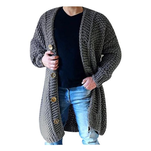 

autumn winter men's cotton cardigan o-neck warm spacious soft long jacket knitted casual male sweater, White;black