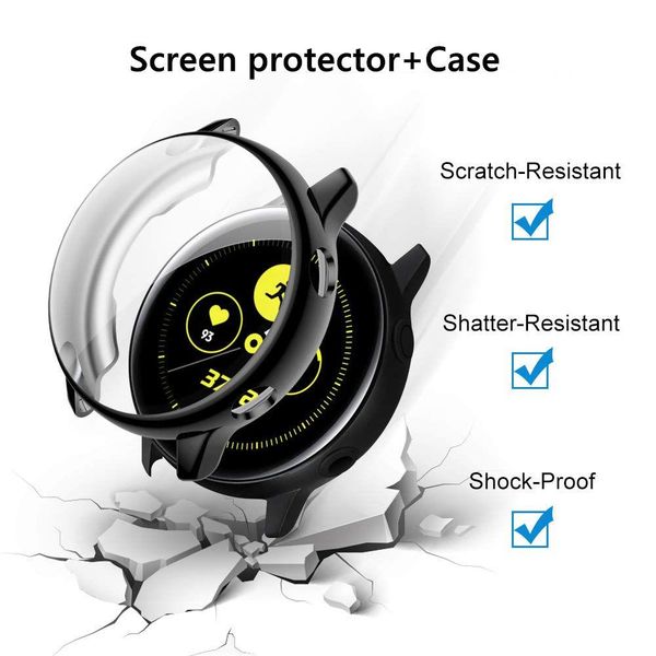 

корпус для samsung galaxy watch active 40 44 мм tpu all-over cover bammer + пленка защитника galaxy watch active 2 44 мм 40 мм jlljld, Black;brown