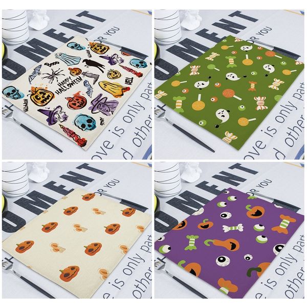 

horror pumpkin table mat happy halloween under cup pad 42x32cm coaster under kitchen placemat table mats dining mat for bowl f wmtvnj