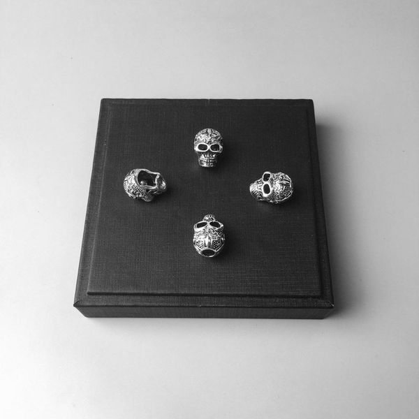 

diy делает бусины лилию череп шарм 5 мм hole2018 мода серебряные украшения этнические подарок для женщин мужчин мальчик девушка подходит бра, Bronze;silver