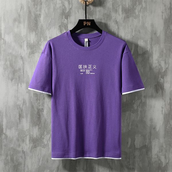 

2021 new high-quality male tshirt 100% cotton funny short sleeve letter man's man-neck loose shirt k320 4k34, White;black