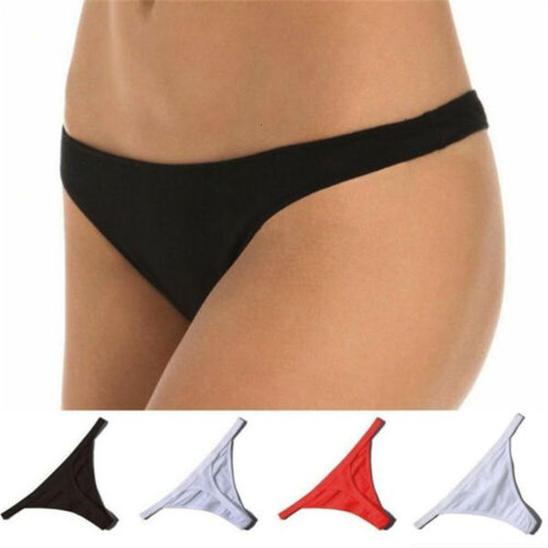 

1pcs women's cotton thongs underwear panties soft briefs low waist lingerie g-string, Black;white
