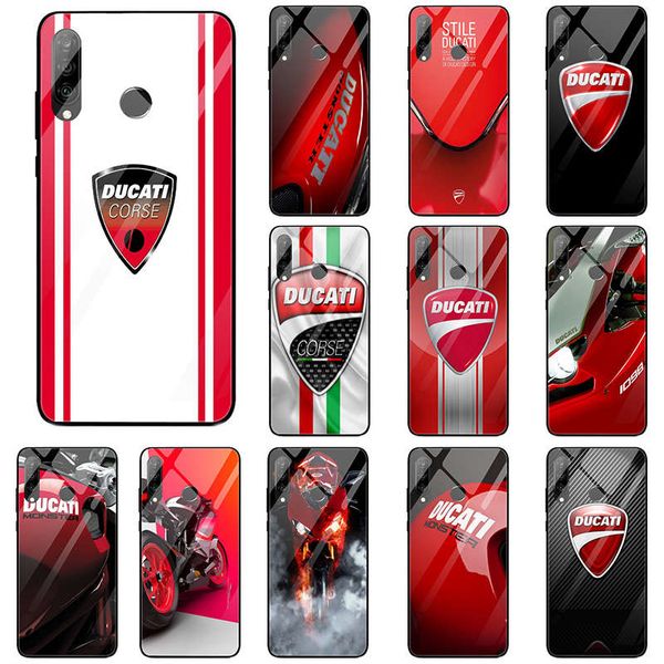 

ducati coque coque shell закаленное стекло мобильных телефонов чехлы для huawei honor 6x 8 8a 9 10 p20 p30 mate 20 y6 y9 lite pro