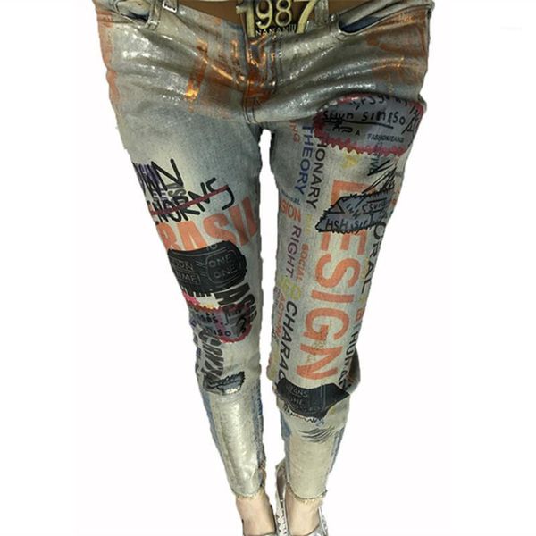 

casual painted skinny pencil stretch jeans femme capri jeans for women 2017 slim pencil pants plus size1, Blue