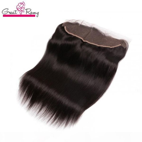 

greatremy 13x2 ear to ear closure brazilian virgin hair lace frontal silky straight human hairpieces 3 way part 8-20inch natural color, Black;brown