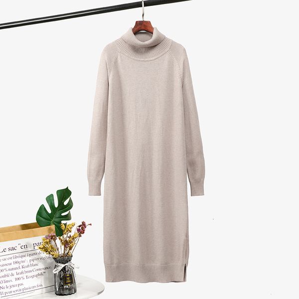 

2021 new winter thick knit long straight women warm turtleneck pullover sweater dress oversized chic christmas midi dresses 8gey, White;black