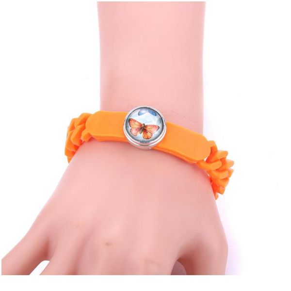 

creative sile elastic force snap bracelet colourful snap button bracelet fit 18mm snap jewelry fun gift christ bbyurn, Golden;silver