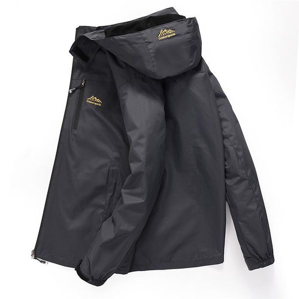 

casual waterproof jacket men 2020 spring autumn breathable hooded coat outdoor tourism mountain clothing male windbreaker jacket, Black;brown