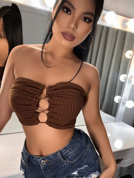 

sxy lace up knit tube x6im#, White