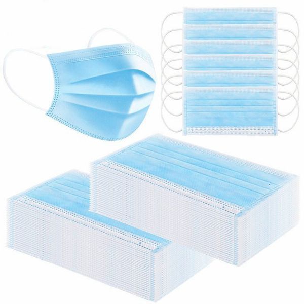 

box comes disposable face thick a 3-layer masks with earloops for salon, home use comfortable maskqipd