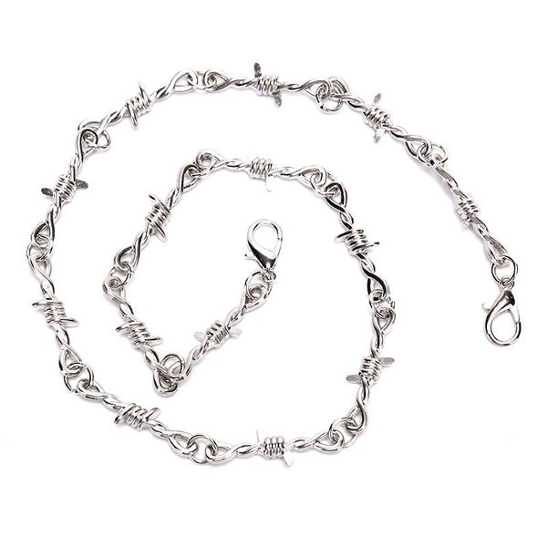 

chokers punk men women thorns necklace choker heavy padlock metal collar hip hop fashion accessry streetwear, Golden;silver