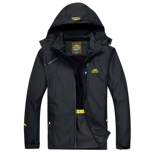 

men's spring autumn outdoors et mens light waterproof windbreakers work hooded sports rain coat military ets outerwear, Black;brown