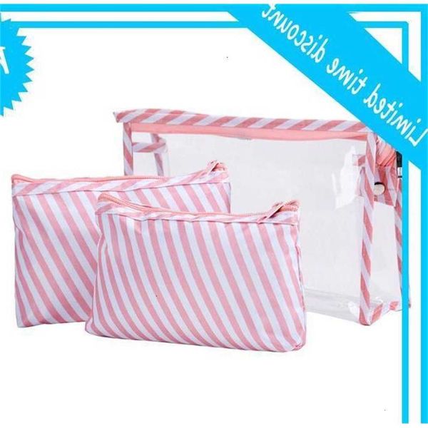 

50sets 2021 new arrival women pvc 3pc set clear protable waterproof large capacity cosmetic bags mix color