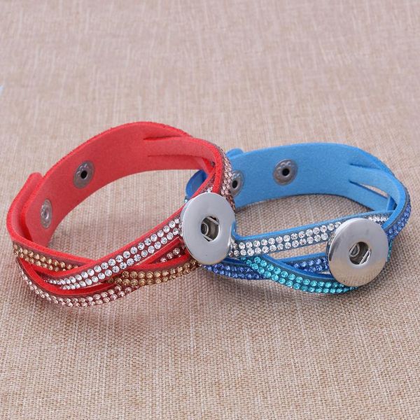 

new fashion adjustable leather bracelets fit 20mm 18mm snap button diy snap jewelry for wom bbymnl, Golden;silver