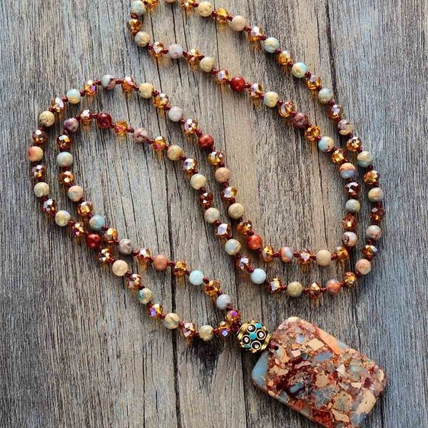 

bohemia necklaces natural stones crystal with semi precious pendant necklace unique boho women nepal charm necklace 201013, Silver