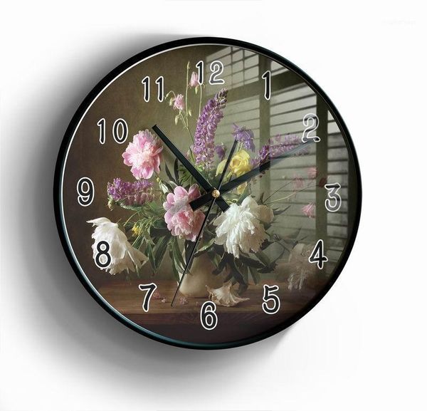 

beautiful blossom plastic creative flower wall clock girl living room wall clocks home decoration modern hanging clocks1