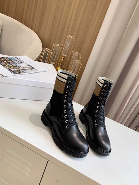 

female luxury designer fashion women casual flat bottomed high heel barefoot boots desert boots martin boots ergergfgre, Black