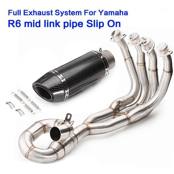 

motorcycle muffler exhaust pipe modified sportster middle link pipe connector for r6 yzf-r6 2006 2007 2008-2020 slip on1