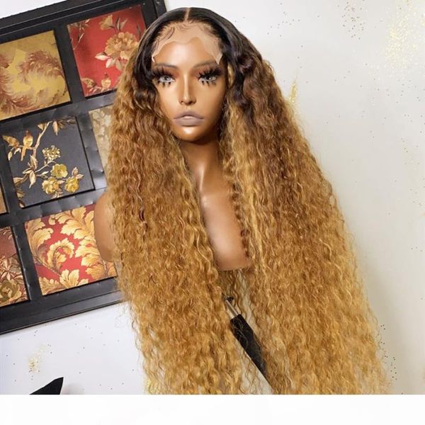 

bouncy curly deep part 26 inch full lace human hair wigs with baby hair lace front wigs for black women natural hairline, Black;brown