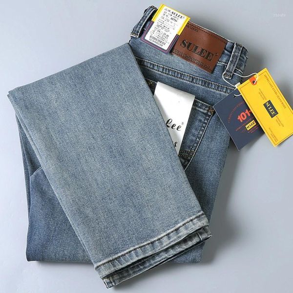 

2020 autumn sulee brand jeans business casual elastic force fashion denim jeans trousers male brand pants1, Blue