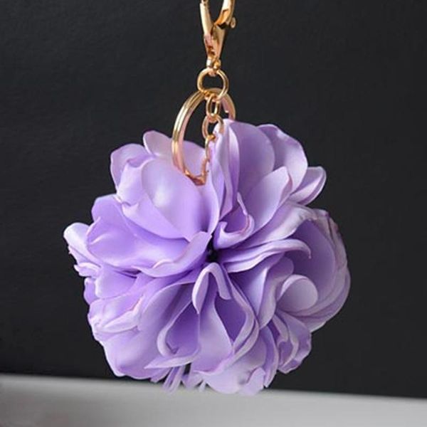 

new leather strap rose flowers keychain bag pendant car accessory charm for women key chain buckle key ring porte clef eh591 h sqcnnn