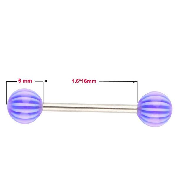 

starbeauty factory pirce 1 шт хирургический стальной акриловый язык пирсинг 1,616 мм пирсинговые шары трага друзей новогодний подарок h wmtg, Black