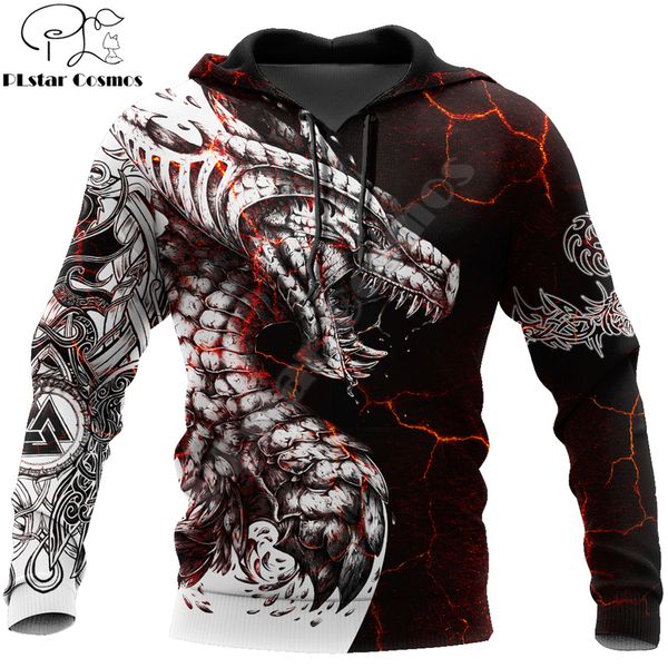 

Men's Hoodie, 3D dragon pattern, black and white, neutral street cloth, zipper sweater, casual et, kj0192 sportswear