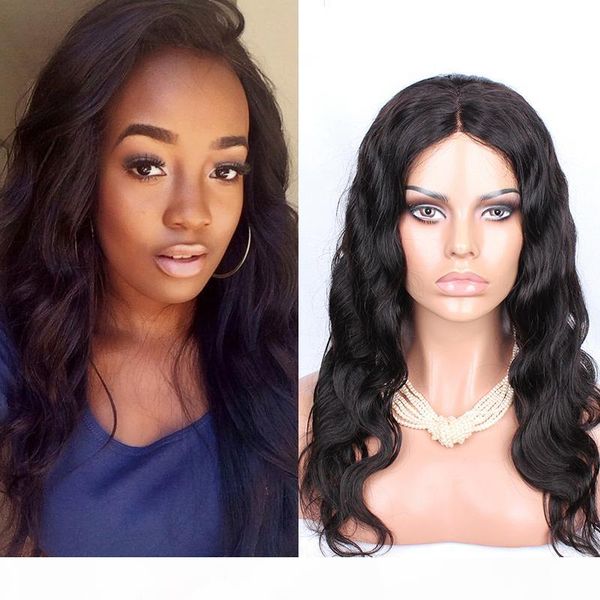 

african american lace front wig pre plucked body wave glueless full lace human hair wigs with baby hair part, Black;brown