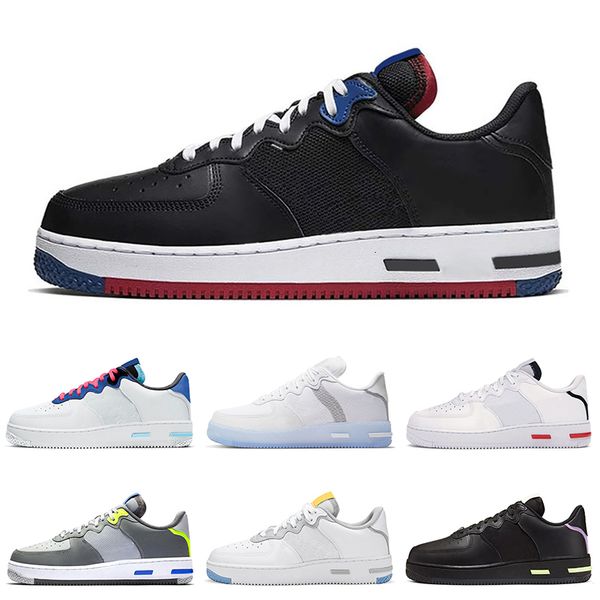 

1 react running shoes triple white chaussures wolf grey light bone usa womens mens trainers outdoor sports sneakers platform size 36-45