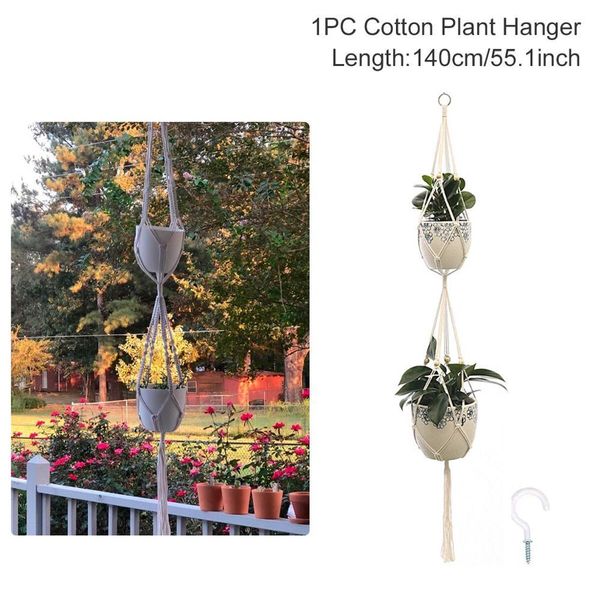 

vintage macrame plant hanger indoor outdoor hanging basket jute rope new cotton and linen wall hanging flowerpot net wmtvmn bdesybag