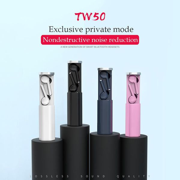 

tw50 ear phones bluetooth wireless tws mini earbuds with dual microphone stereo earphones