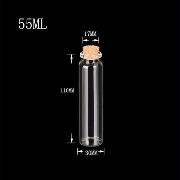 

50pcs diy glass bottles with cork crafts wedding empty storage jar bottle 55ml liquid pill powder jewellery ornament bbynic