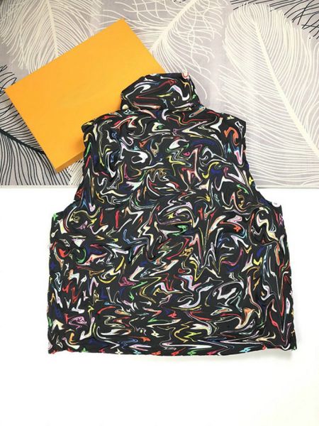 

women down vests womens fashion coat solid color vest popping candy pattern men outerwear loose clothing 2020 fw, Black;white