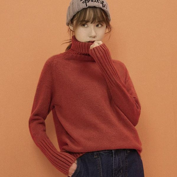 

thick warm knit turtleneck sweater women casual long sleeve winter autumn pullover sweaters fashion streetwear solid jumper 2020, White;black
