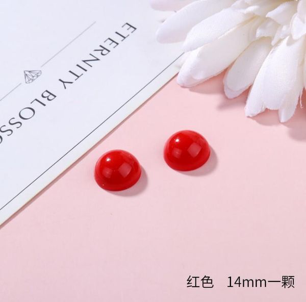 

10pcs lot pure color resin semi round loose beads handmade for diy production hairpin hair jewelry material package accessories wmtrbn, Black