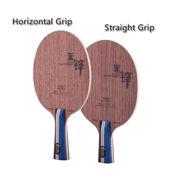

black front attack table tennis professional blade for beginners 1 piece horizontal grip/straight grip double fish racket