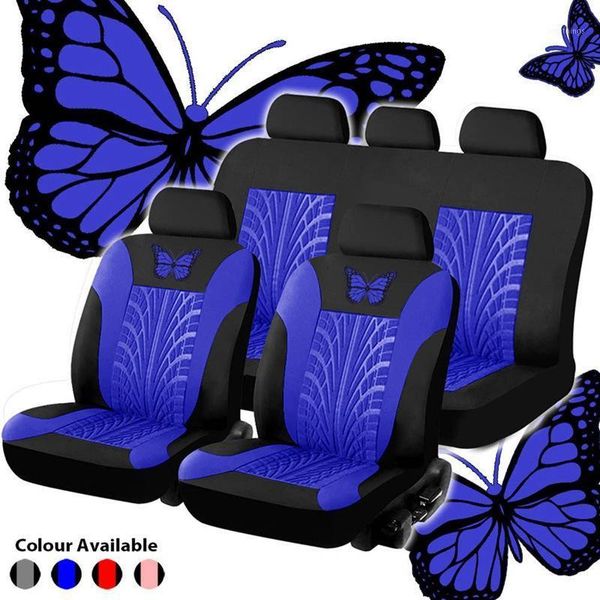 

4/9 pcs set car universal seat cover butterfly-pattern seat cushion protection covers car-styling interior decoration1