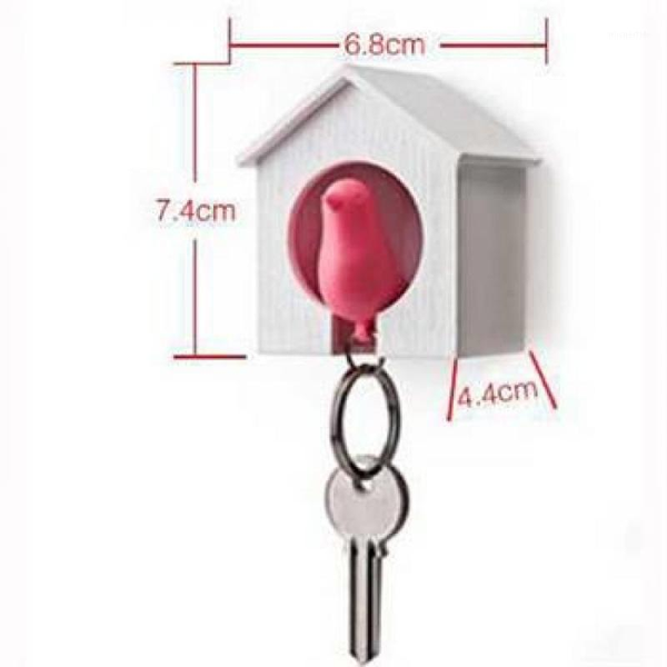 

hooks & rails 1pc cute bird nest sparrow house key chain keyring plastic whistle wall hook holder1