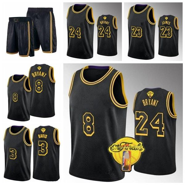 

2020 finals los angeles lakers kobe bryant anthony davis lebron james alex caruso black mamba city basketball jersey, Black;red