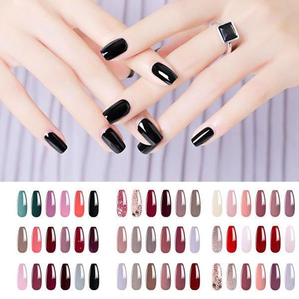 

nail gel elite99 polish set 6pcs/set hybrid varnish soak off uv led all for manicure art decoration kit, Red;pink
