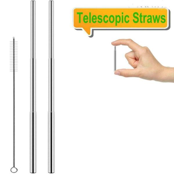 

drinking straws 2021 portable stainless steel straw travel reusable with brush bar accessories1