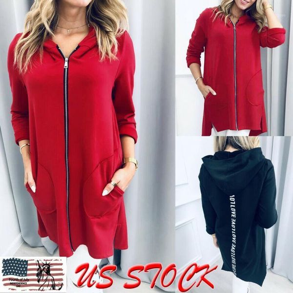 

women plain fleece hooded coat sports zip up jacket outwear ladies solid zipper fashion clothing1, Black;brown