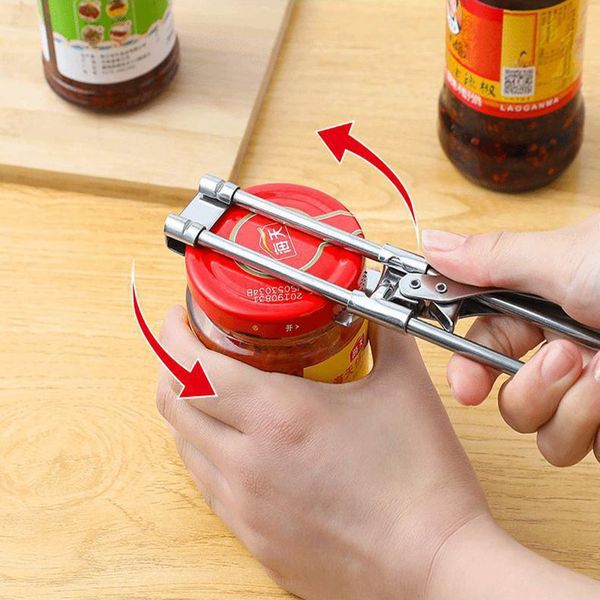 

universal 0.5-13.6cm rotary cap opener stainless steel manual screw cap opener creative can opener smooth edge