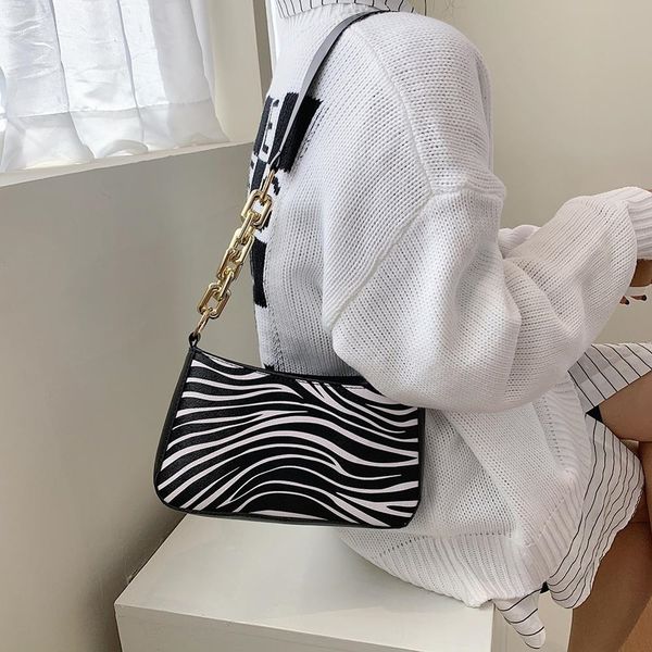 

zebra printed crossbody bags pu leather small summer lady shoulder handbags female simple totes for women 2020 trend