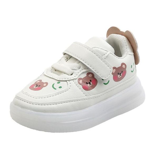 

kids shoes with lights spring autumn toddler bear boys girls glowing sneakers children sports shoes for baby flash led sneakers sqcdro, Black