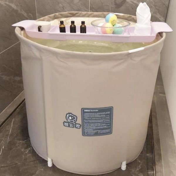 

bathing tubs & seats bath barrel thickening plastic for household full-body folding removal of large round