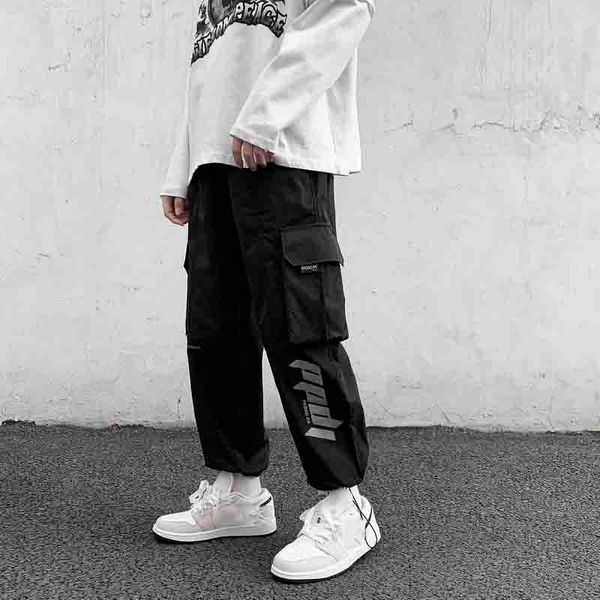 

2021 new black autumn green fashionable corridors sweatpants male sweat pants naue
