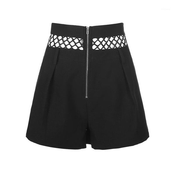 

new summer fashion shorts women high waist hollow out solid zipper shorts streetwear gothic dark hipster female casual1, White;black