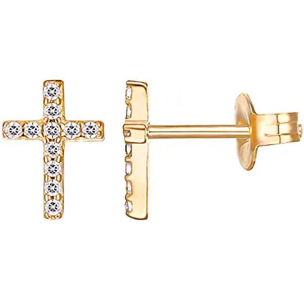 

women hip hop cross drop earrings small hoop pendant stud earring men metal earring jewelry gift kimter-c319fz